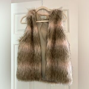 Light Pink and Brown Fur Vest
